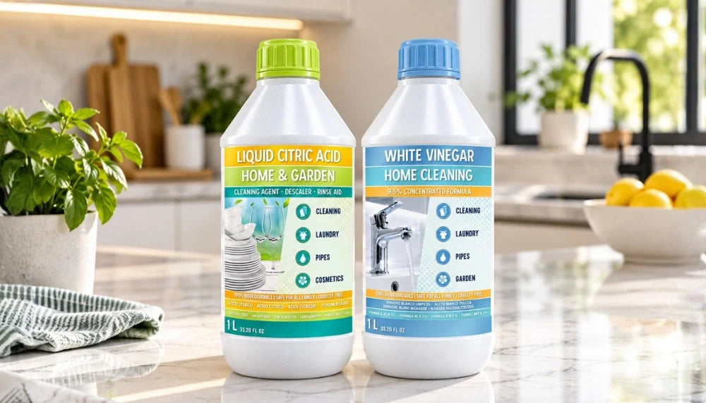 Ácido cítrico líquido o vinagre: la alternativa sin olor para limpiar