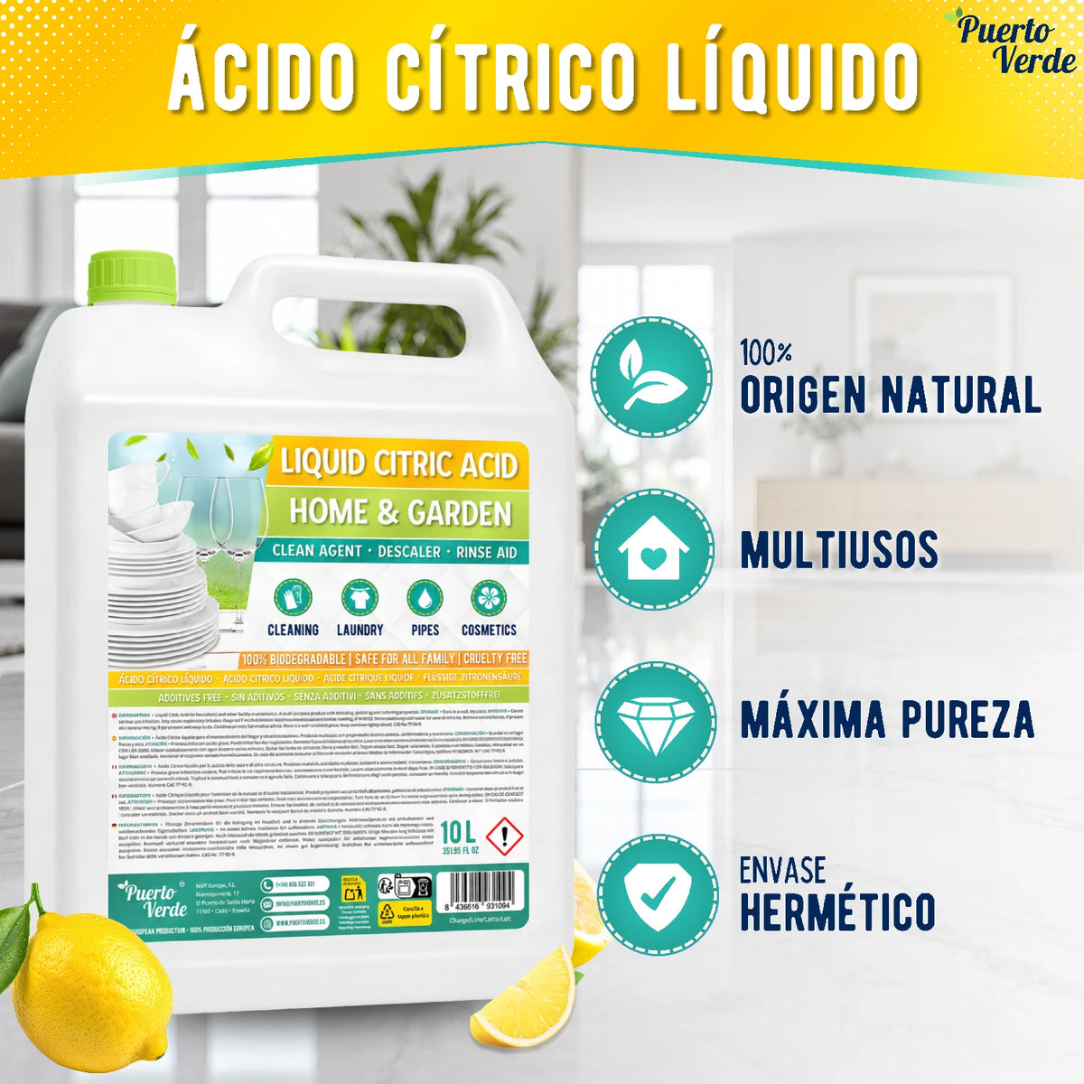 Ácido Cítrico Líquido 10 Litros