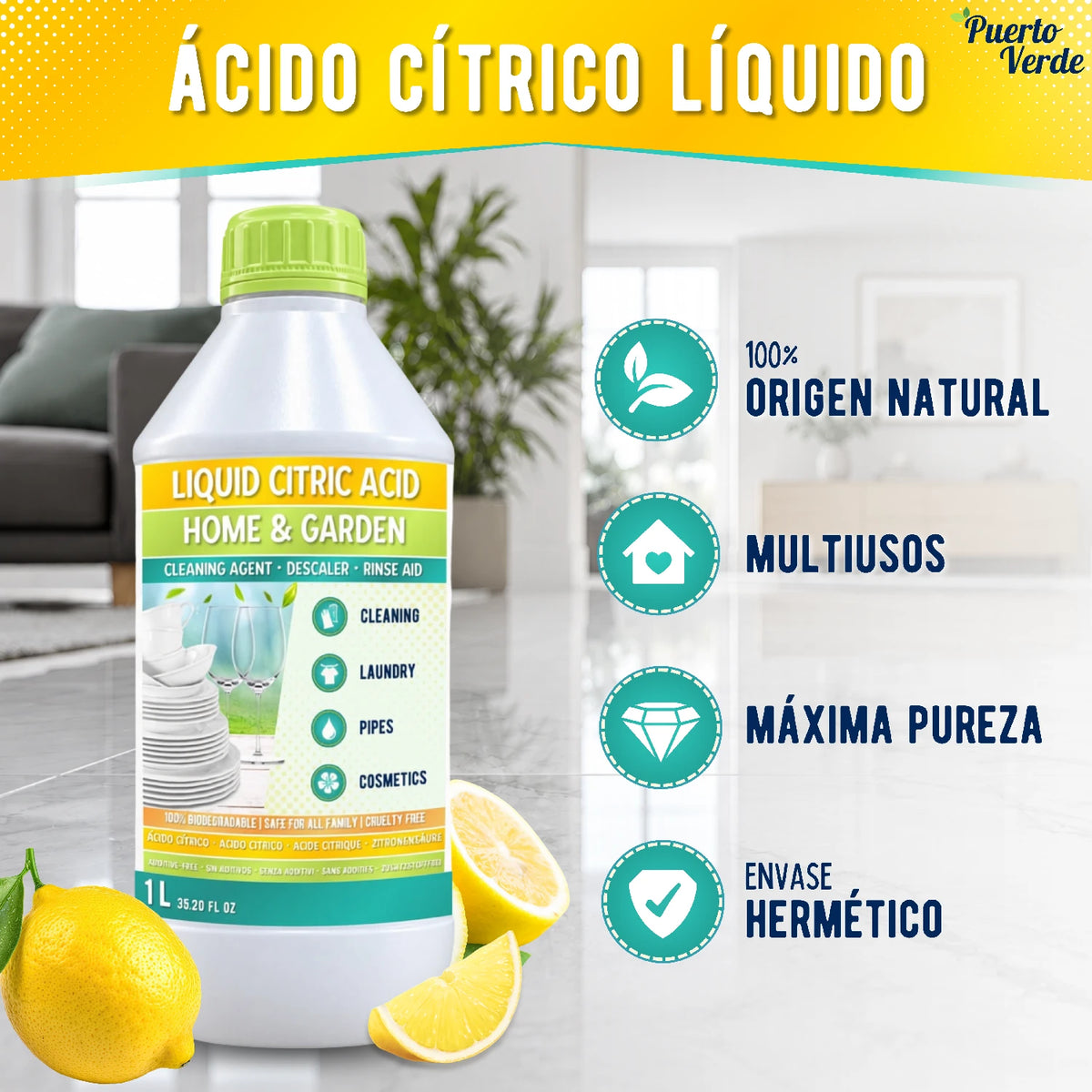 Ácido Cítrico Líquido 1 Litro