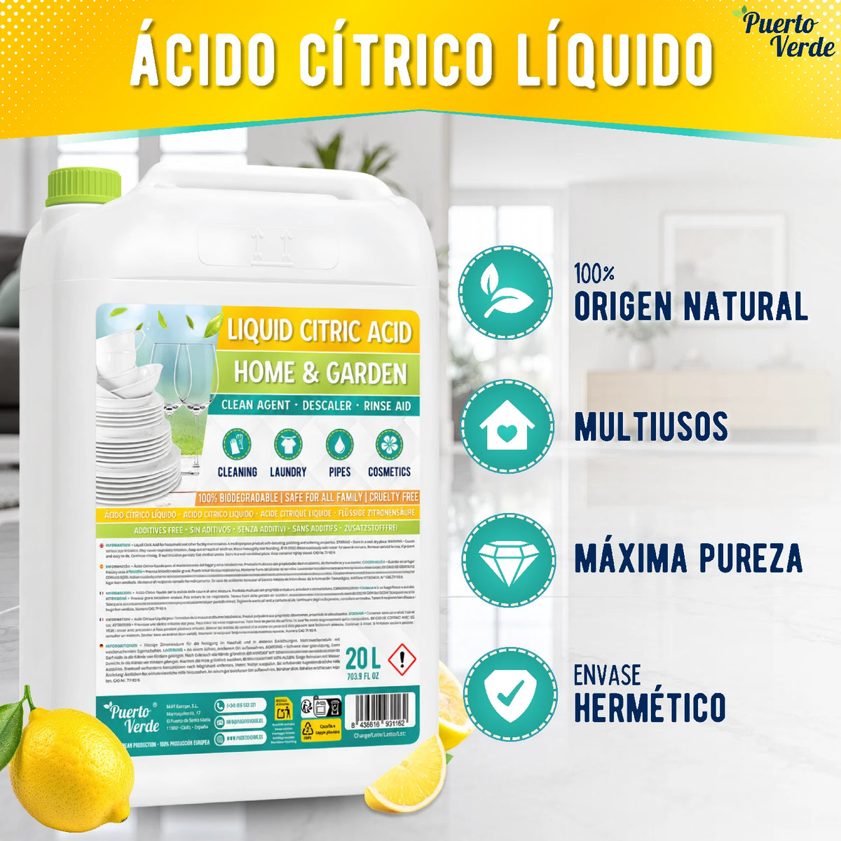 Ácido Cítrico Líquido 20 Litros