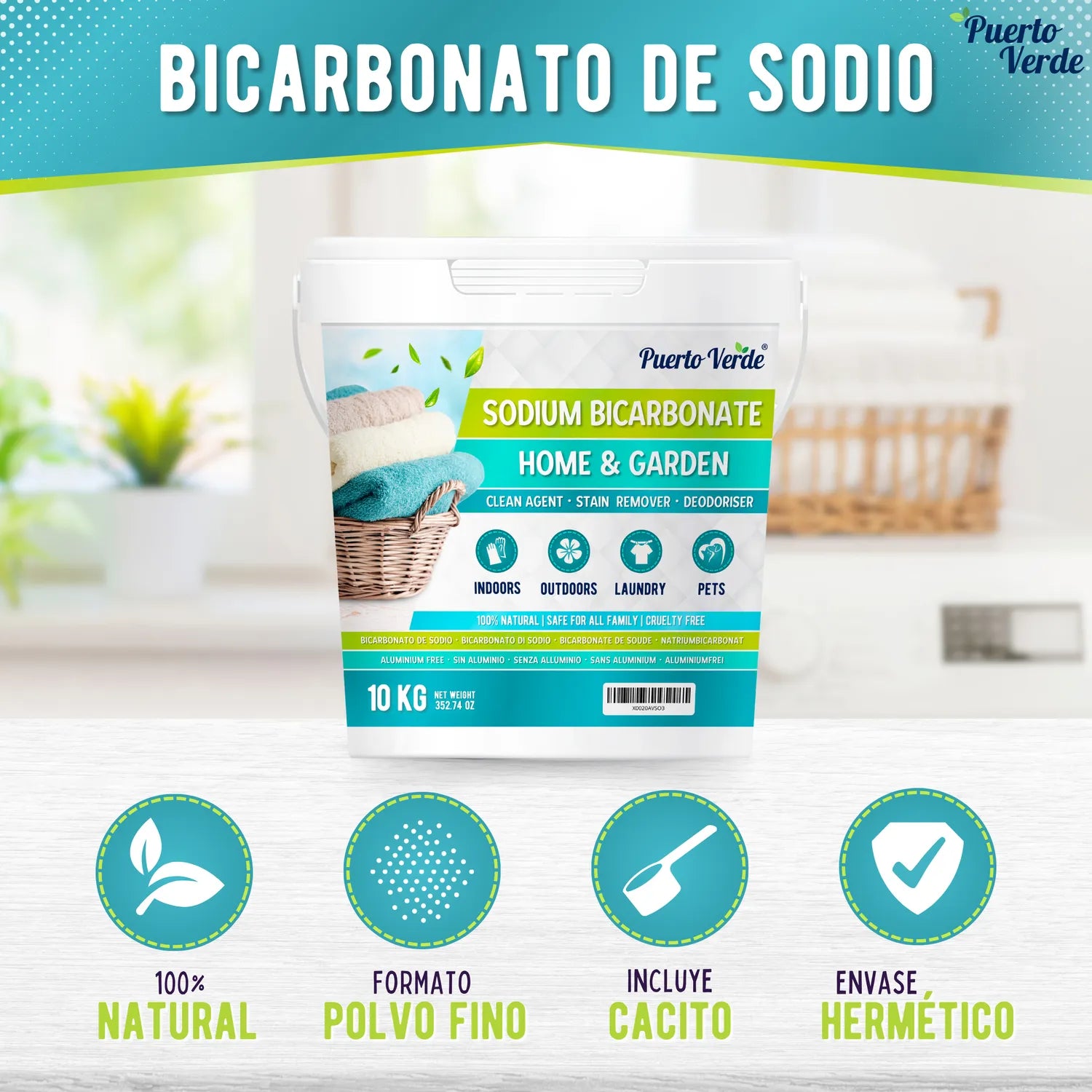 Bicarbonato de Sodio 10 kg Sin Aluminio