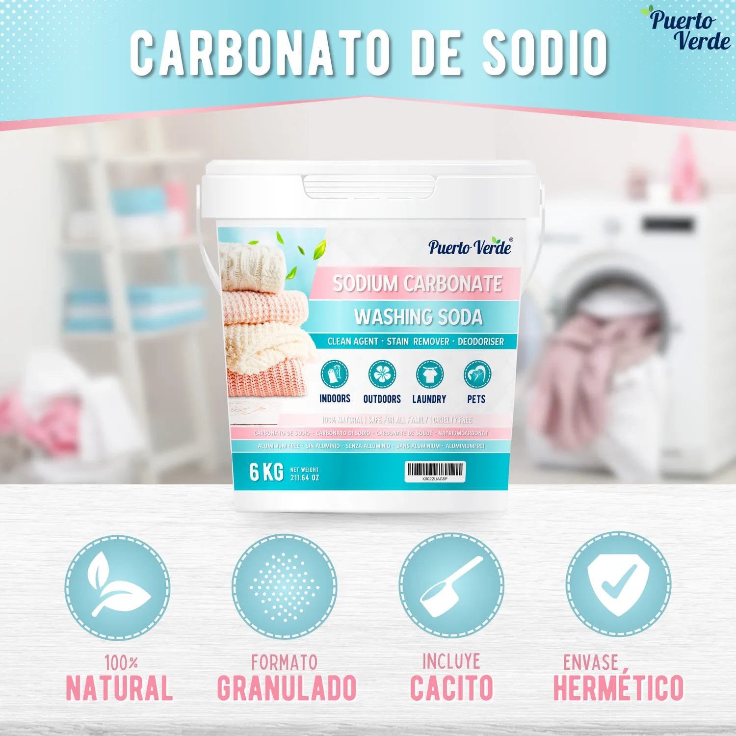 Carbonato de Sodio Natural 6 kg