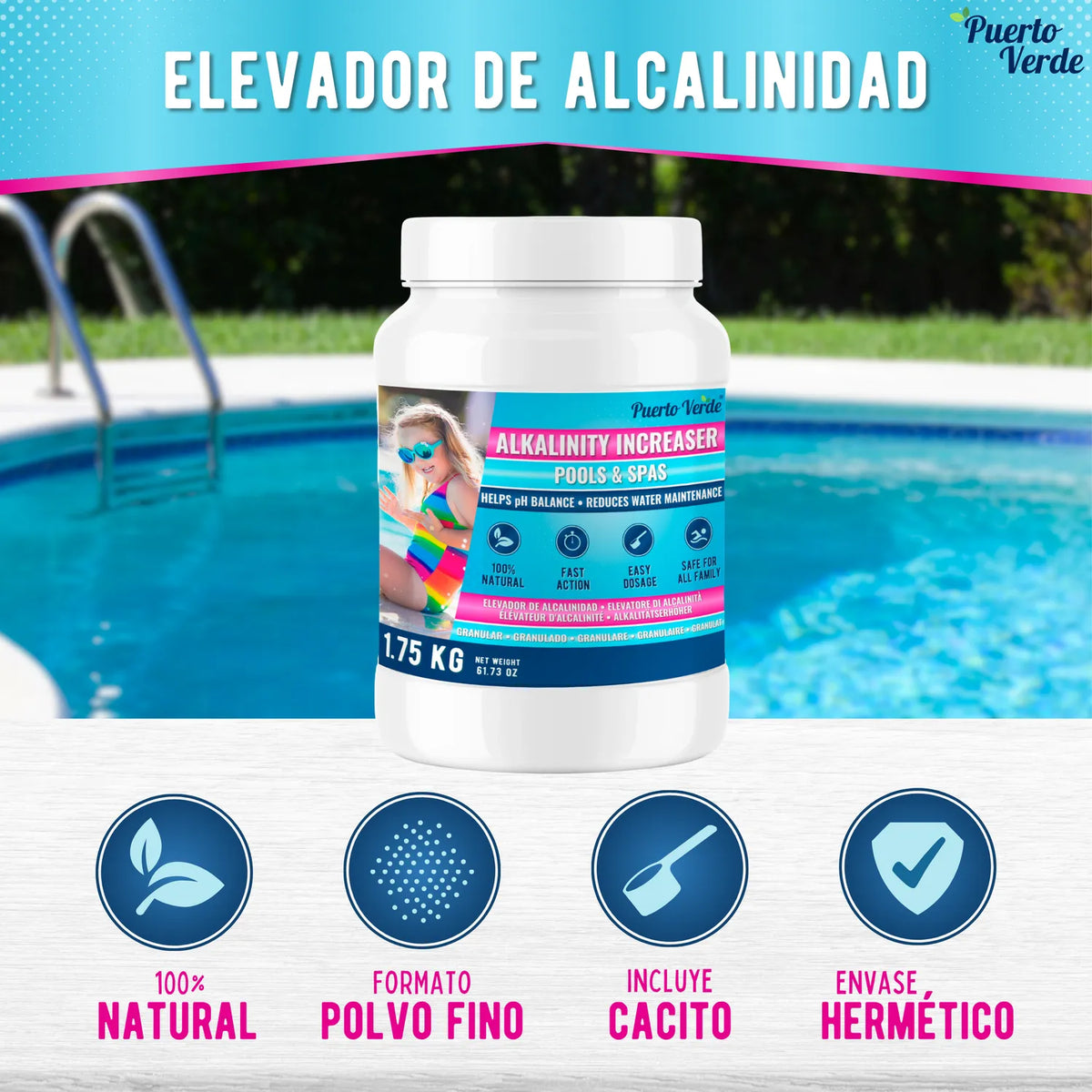 Elevador de Alcalinidad para Piscinas 1,75 kg