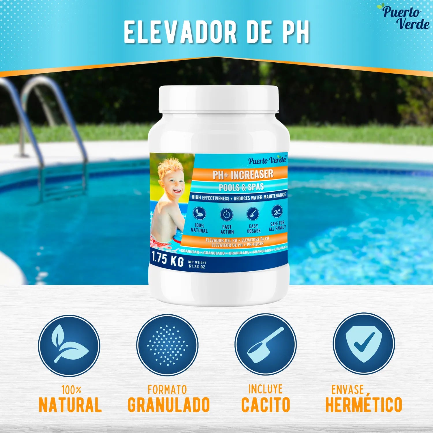 Elevador de pH para Piscinas 1,75 kg