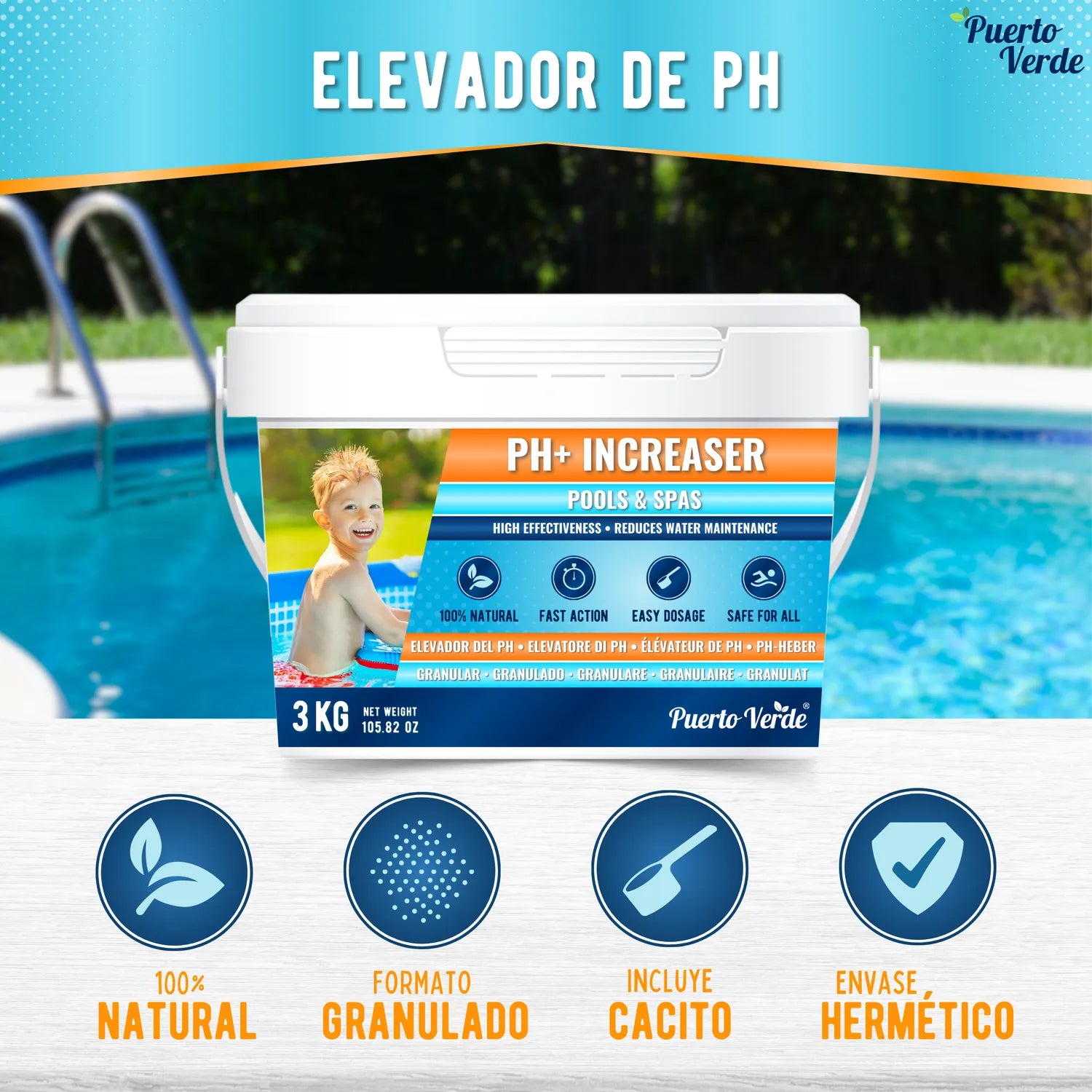 Elevador de pH para Piscinas 3 kg