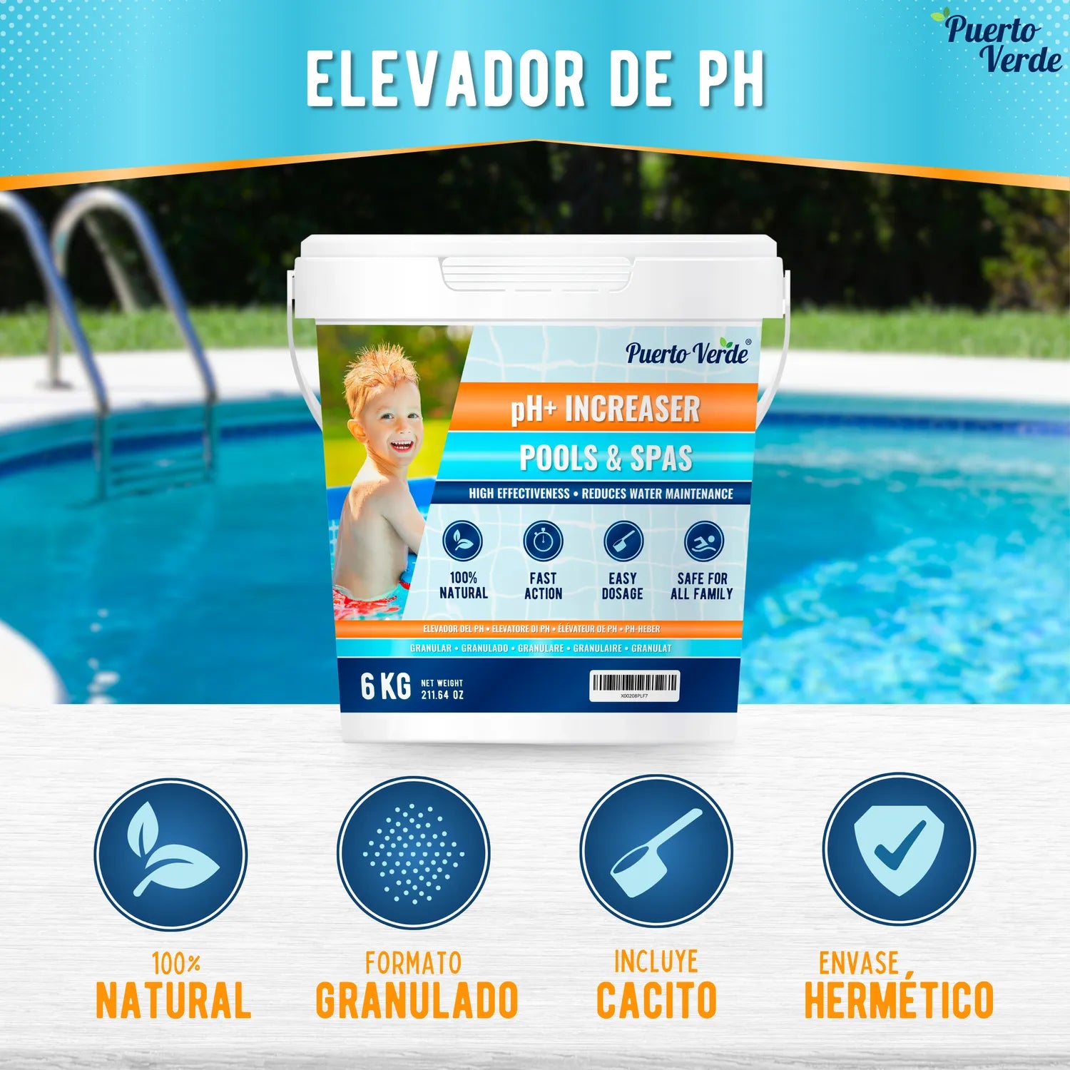 Elevador de pH para Piscinas 6 kg