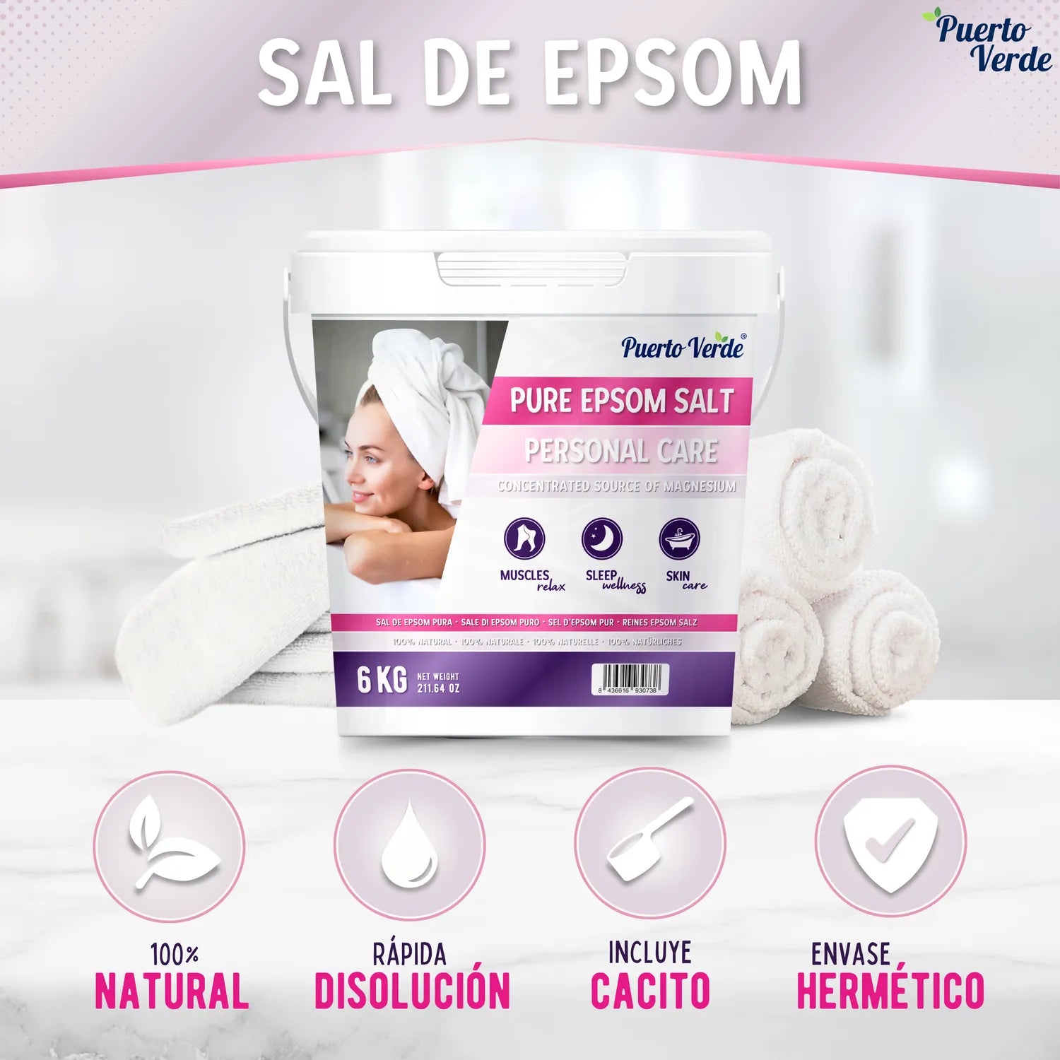 Sal de Epsom Pura 6 kg
