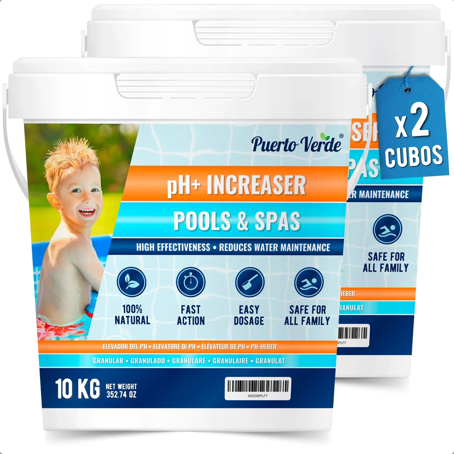 Elevador de pH para Piscinas Pack 2x10 kg