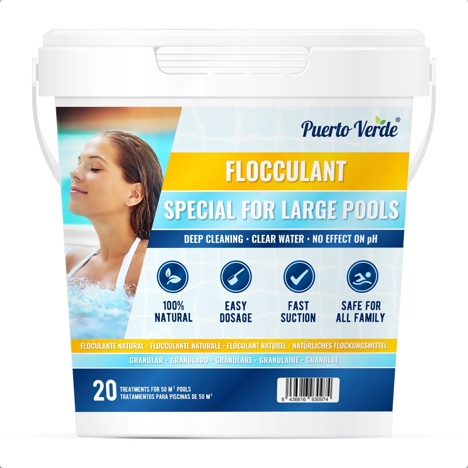 Floculante Natural para Piscinas Grandes - 20 Tratamientos