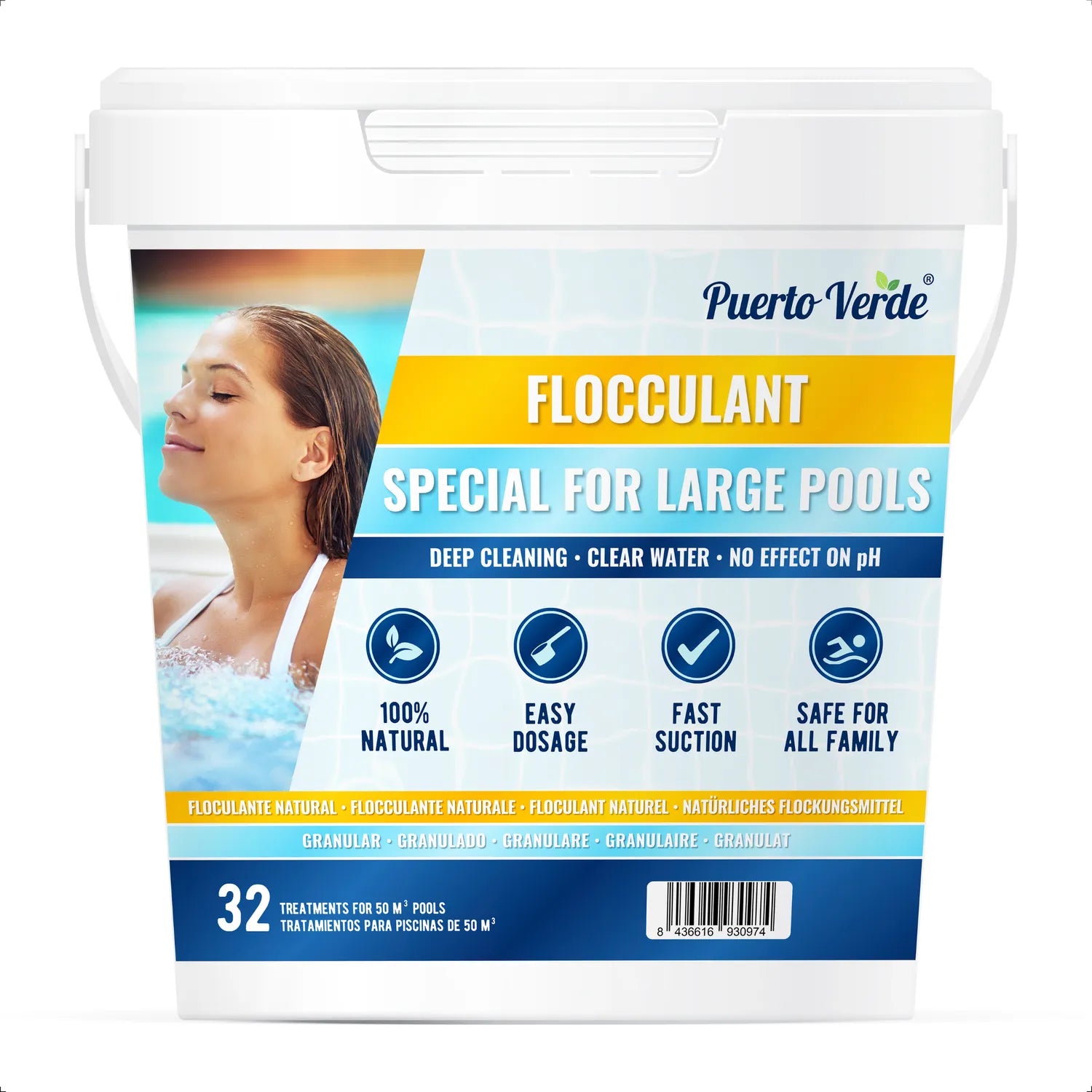 Floculante Natural para Piscinas Grandes - 32 Tratamientos