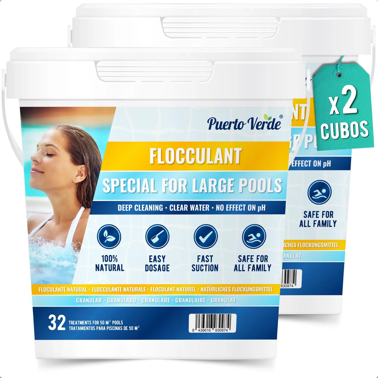 Floculante Natural para Piscinas Grandes - 64 Tratamientos
