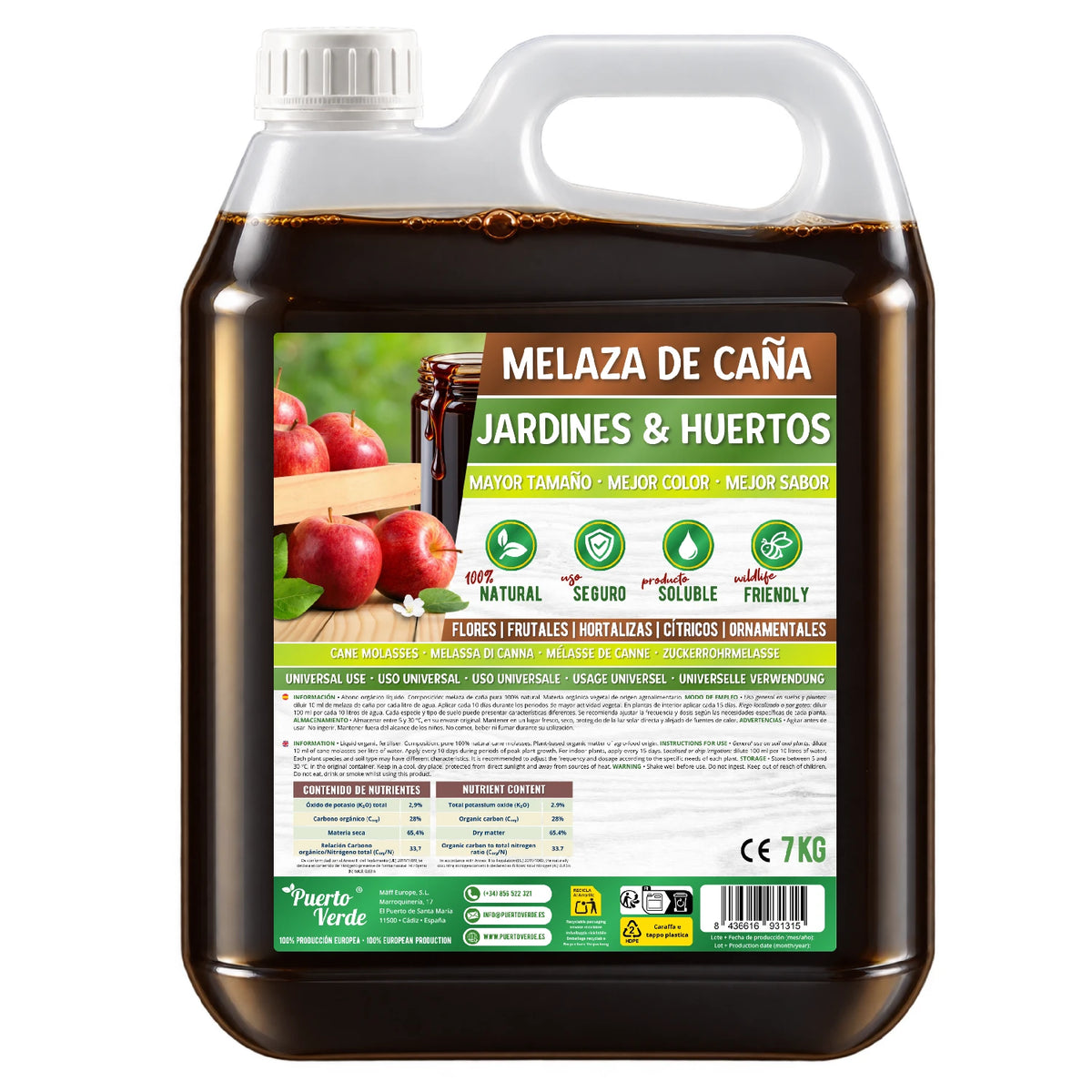 Melaza de Caña Líquida para Cultivos 7 kg