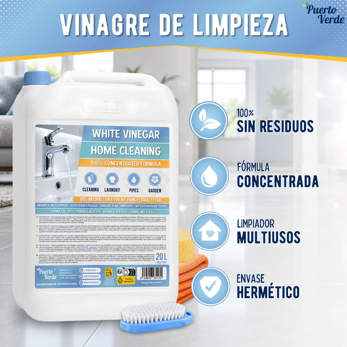 Vinagre Blanco de Limpieza Concentrado 20 Litros