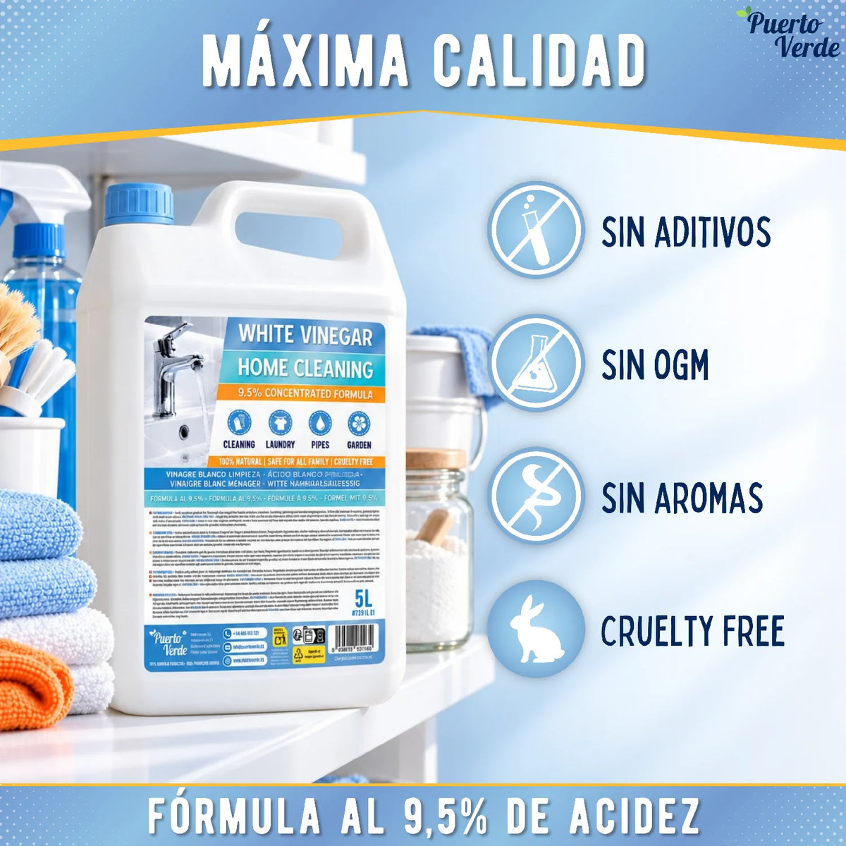 Vinagre Blanco de Limpieza Concentrado 10 Litros