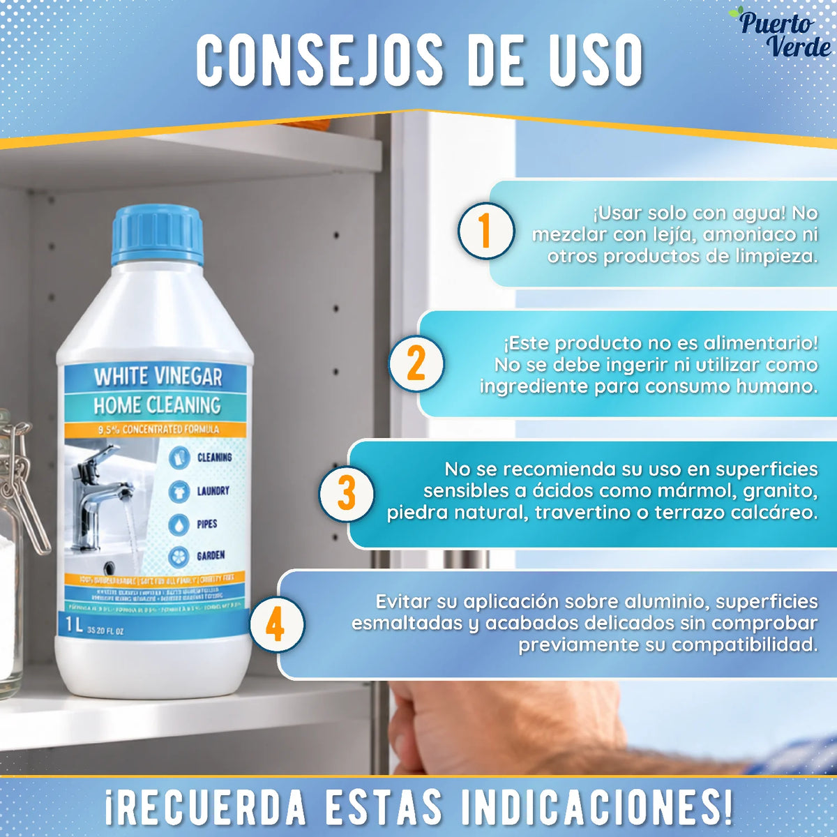 Vinagre Blanco de Limpieza Concentrado 1 Litro